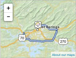 Map Screenshot, Hot Springs, Arkansas
